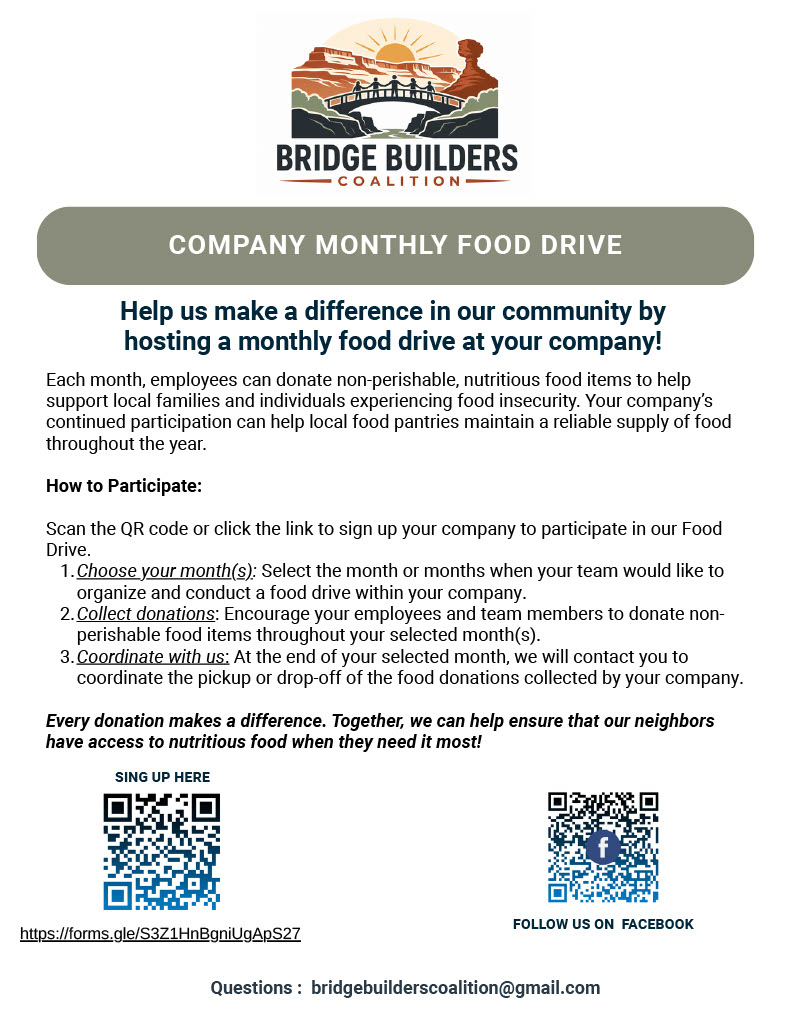 Monthly Company Food Drive
